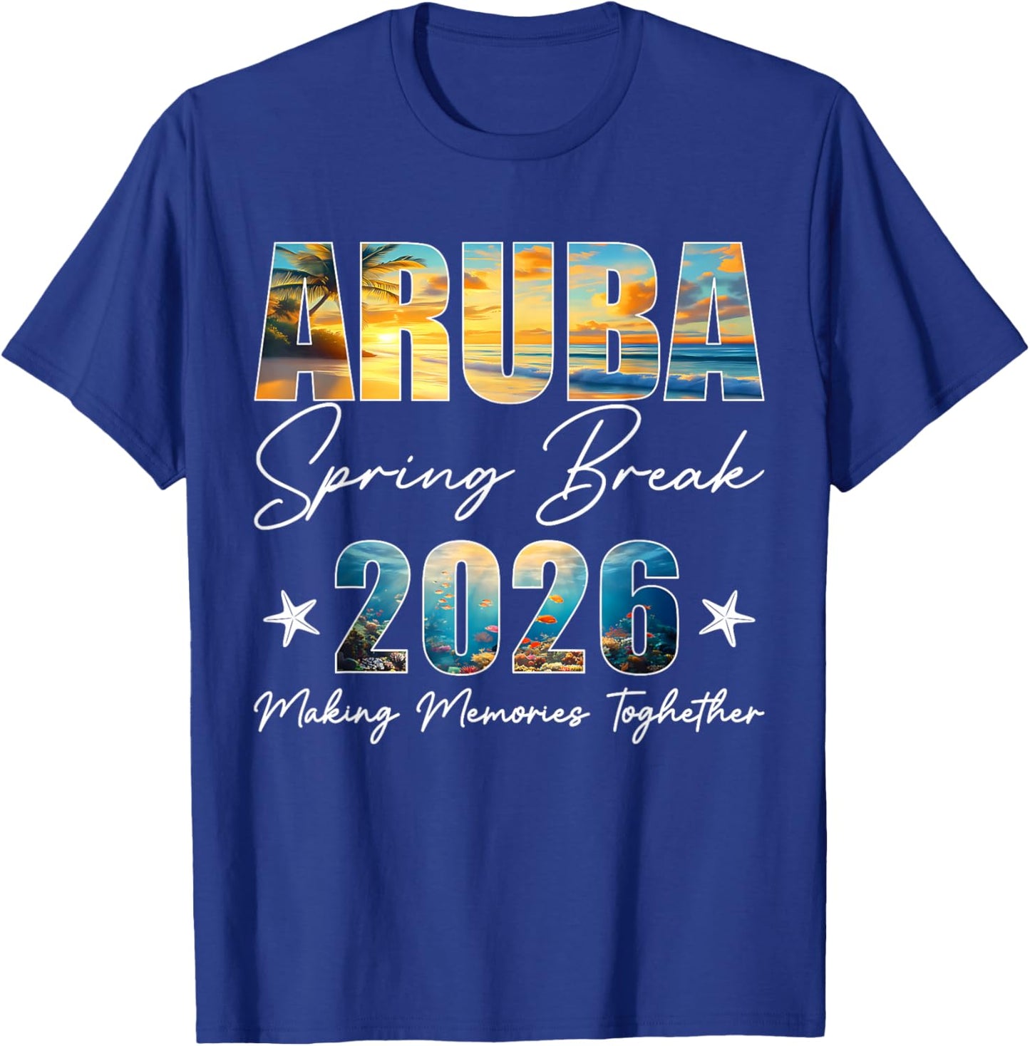 Aruba Spring Break 2026 Matching Family Friends Beach Trip T-Shirt - T-Shirt | Royal