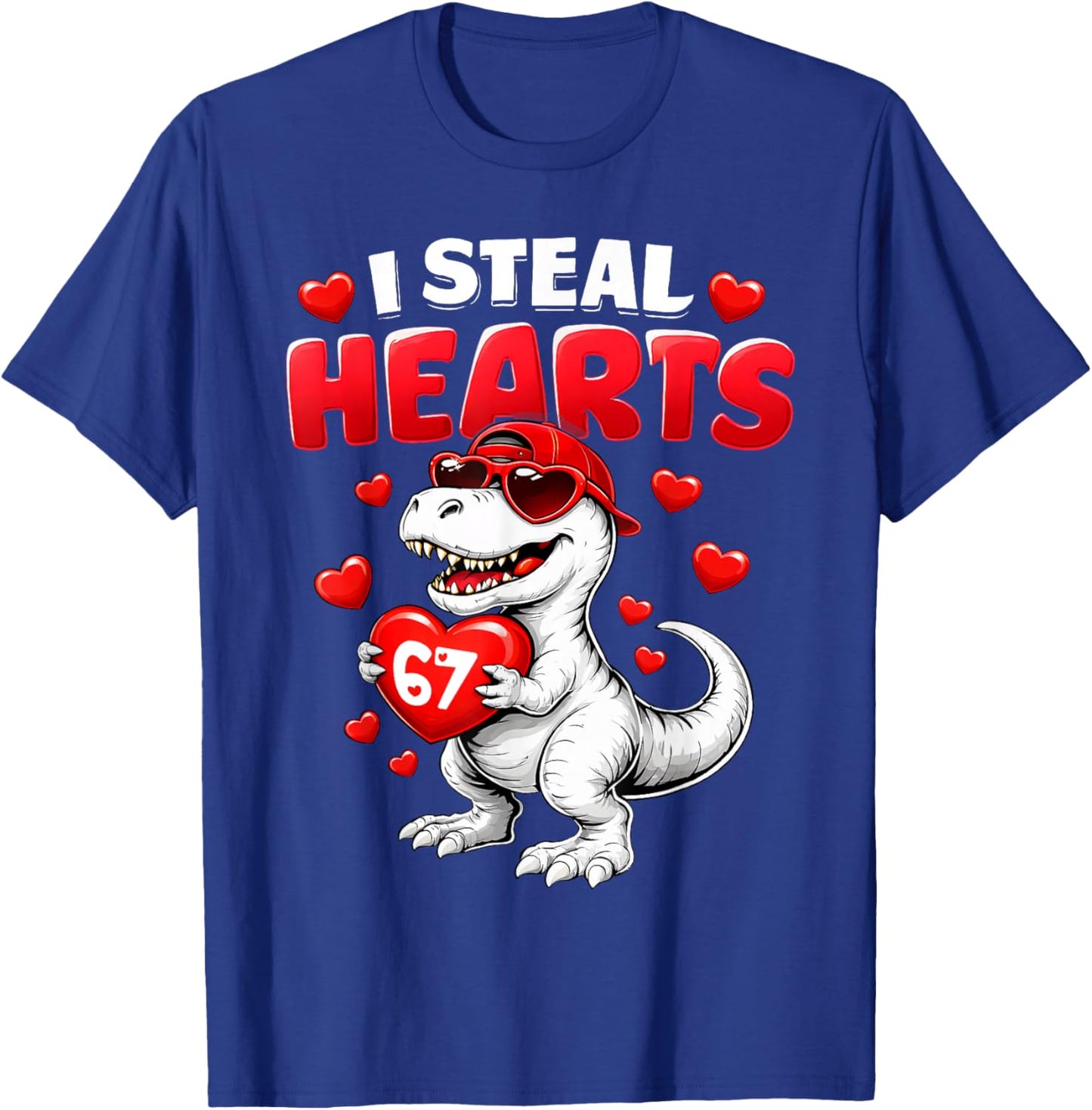 I Steal Hearts T Rex Valentine’s Day 67 Meme 6 7 Boys Kids T-Shirt - T-Shirt | Royal