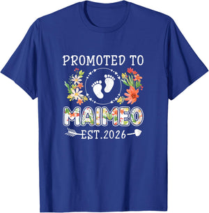 Promoted to Maimeo 2026 Flower First Time Grandma T-Shirt - T-Shirt | Royal