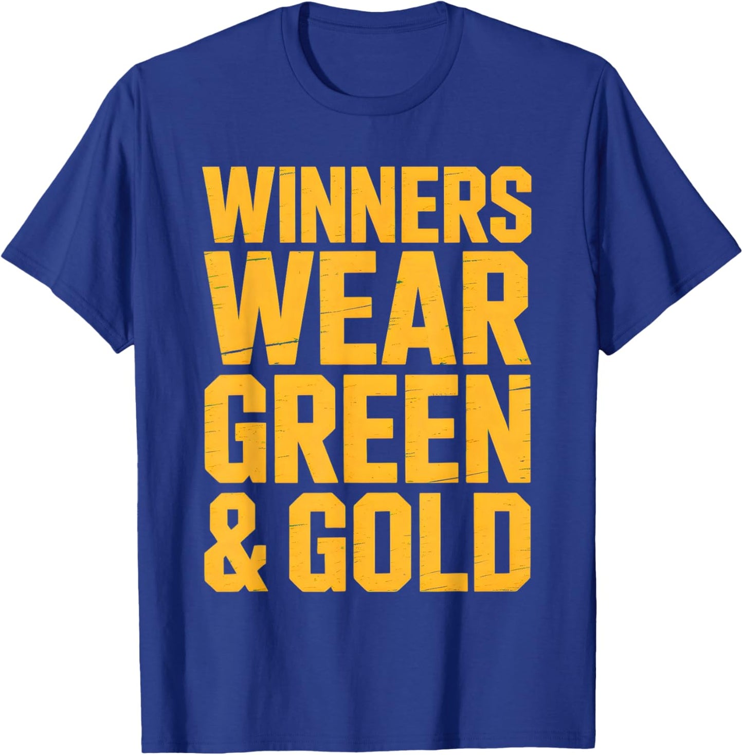Bruh Winners WEAR Green & Gold Team Matching Game Day Boot T-Shirt - T-Shirt | Royal
