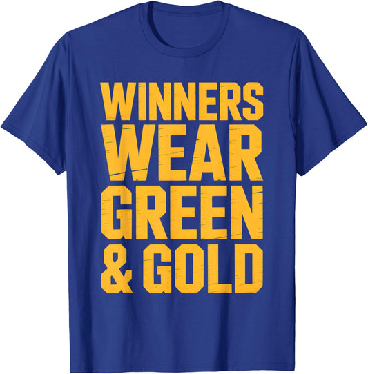 Bruh Winners WEAR Green & Gold Team Matching Game Day Boot T-Shirt - T-Shirt | Royal