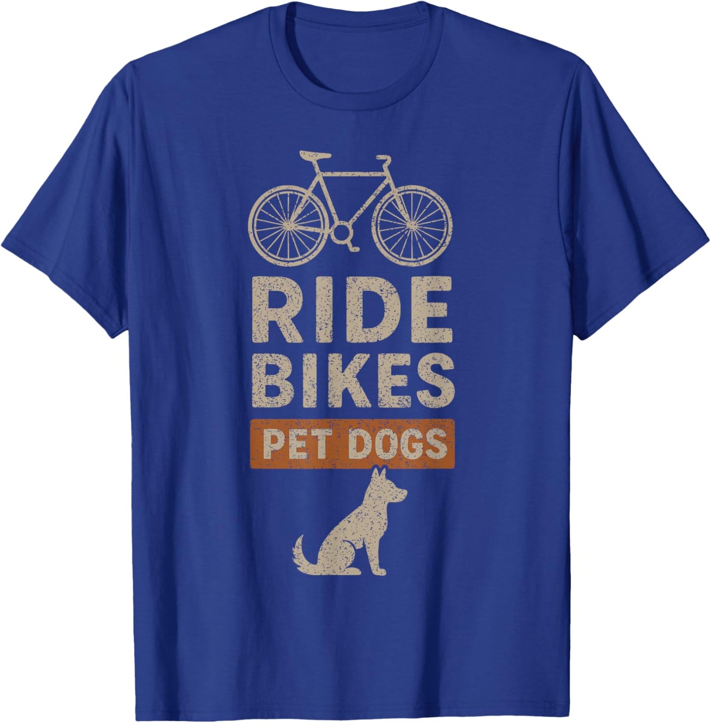 Ride Bikes Pet Dogs Bicycle Cycling Biking Dog Lover T-Shirt - T-Shirt | Royal