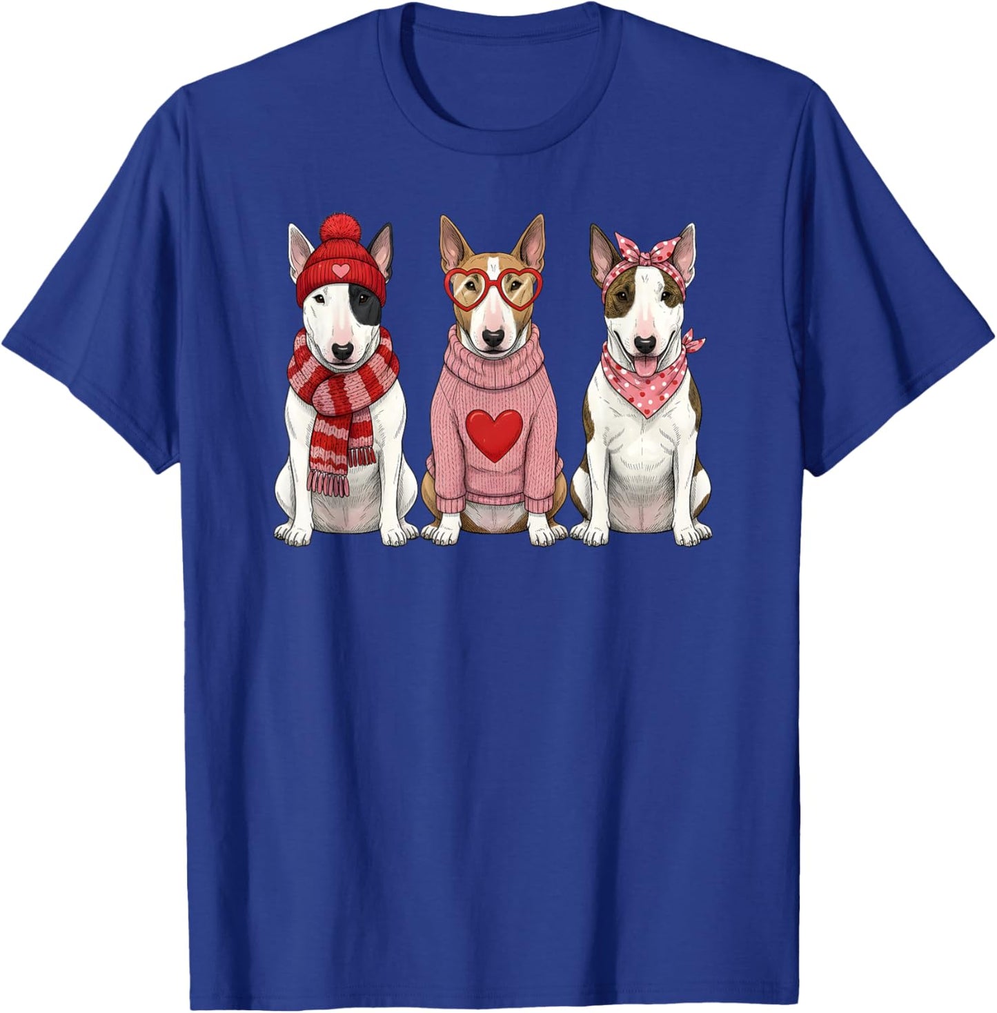 Cute English Bull Terrier Valentine Dog T-Shirt - T-Shirt | Royal