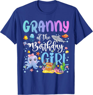 Granny of The Birthday Girl Sea Fish Ocean Aquarium T-Shirt - T-Shirt | Royal