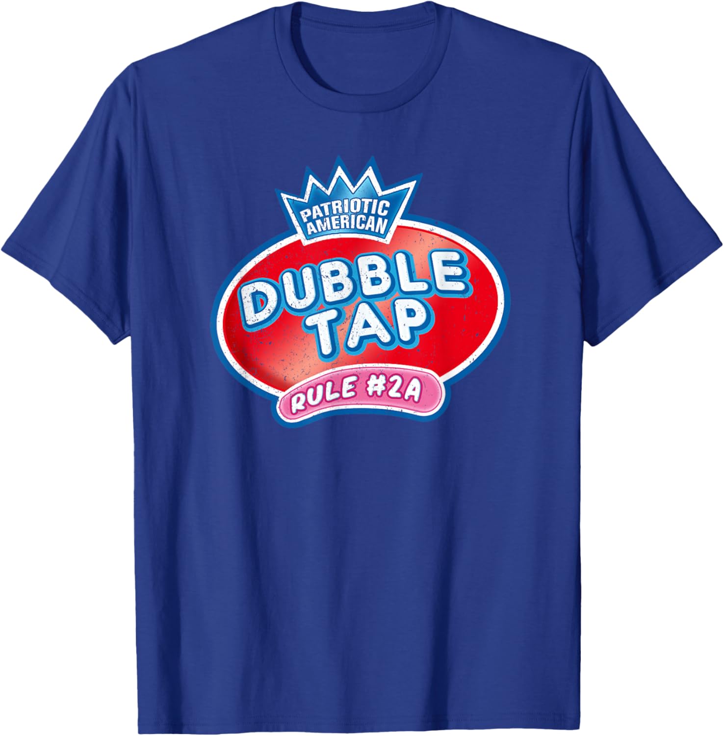 Retro Patriotic American Double Tap Rule 2A Vintage Grunge T-Shirt - T-Shirt | Royal