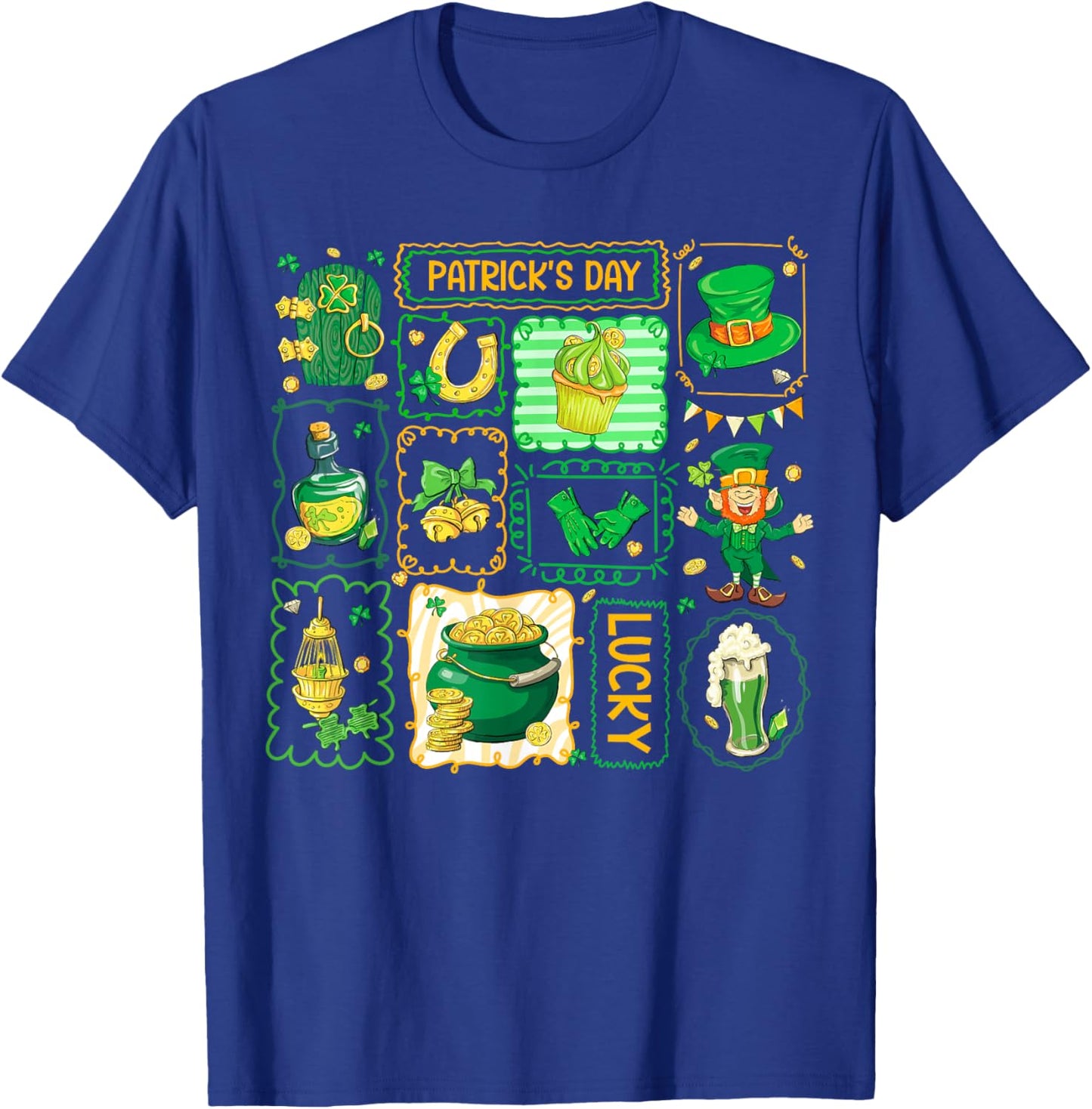 Patrick's Day Lucky Shamrock Irish Coquette Men Women Kids T-Shirt - T-Shirt | Royal