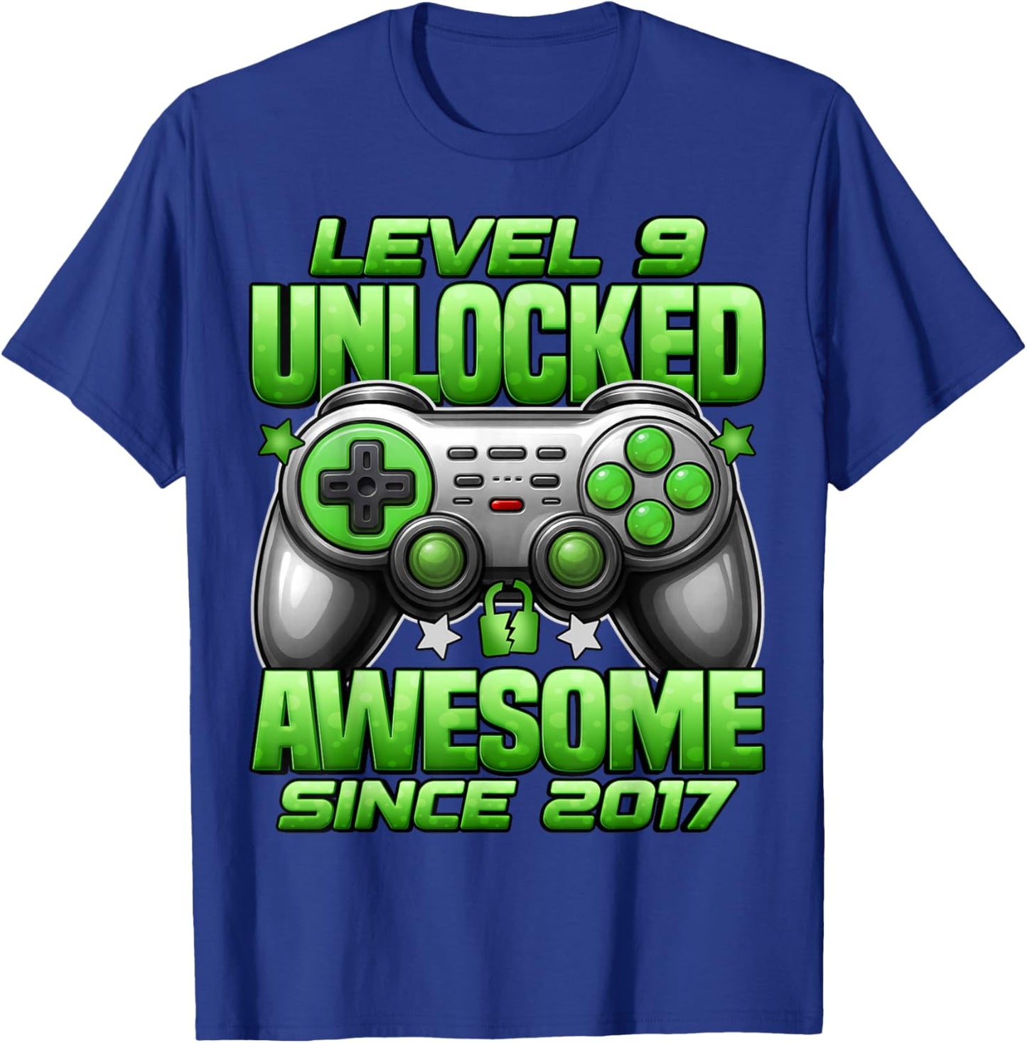 Level 9 Unlocked 9 Year Old Gifts for Boys 9th Birthday Boy T-Shirt - T-Shirt | Royal