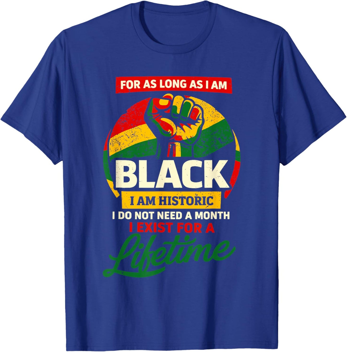 I Am Black I Am Historic Black History Afro African Attire T-Shirt - T-Shirt | Royal
