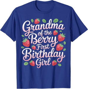 Grandma Berry First Birthday Girl Strawberry Lover T-Shirt - T-Shirt | Royal