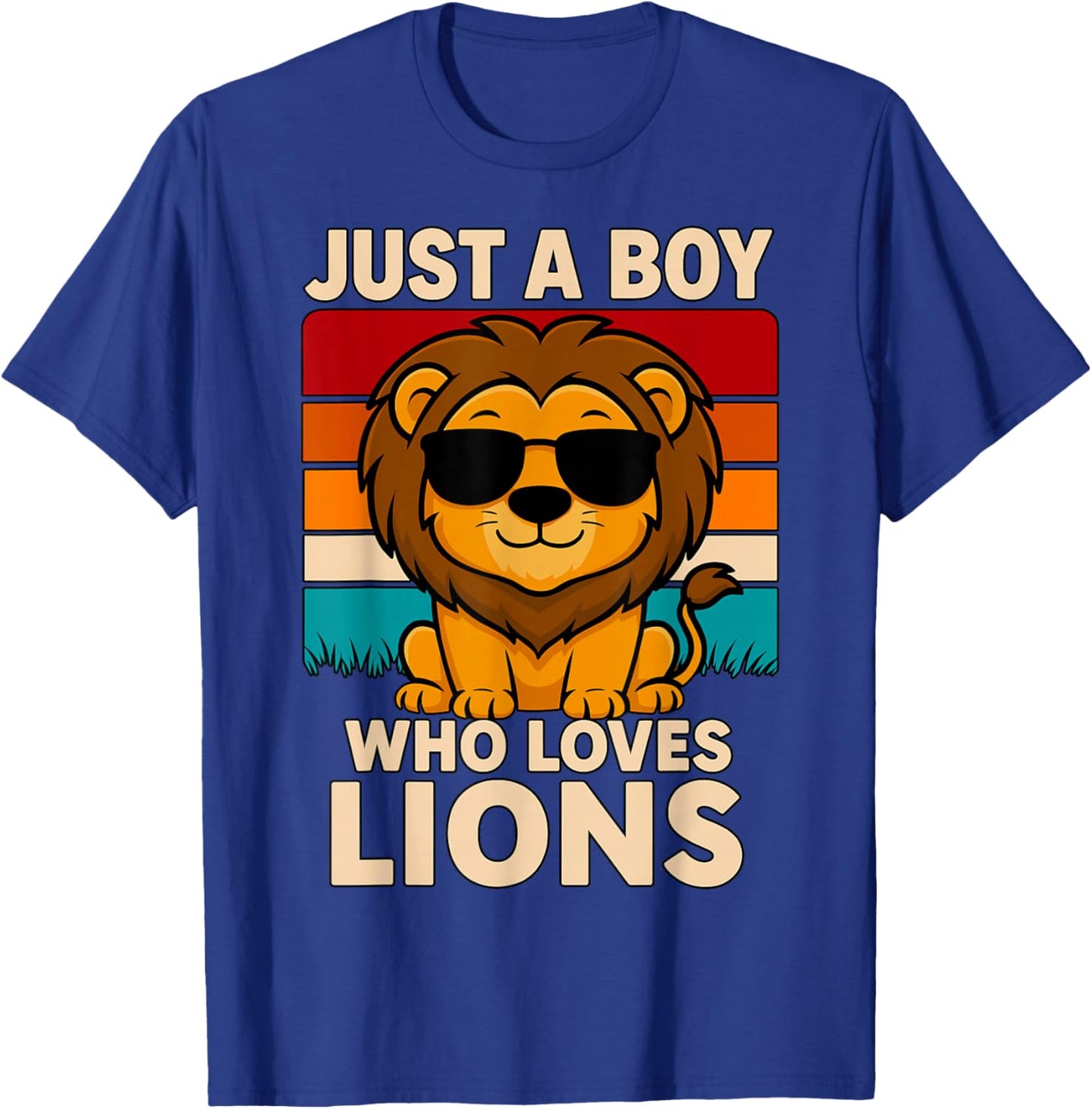 Just a Boy who Loves Lions T-Shirt - T-Shirt | Royal