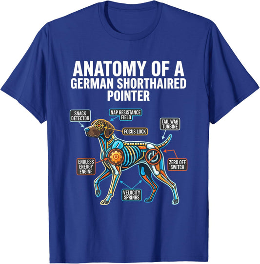 Athletic Anatomy of a German Shorthaired T-Shirt - T-Shirt | Royal