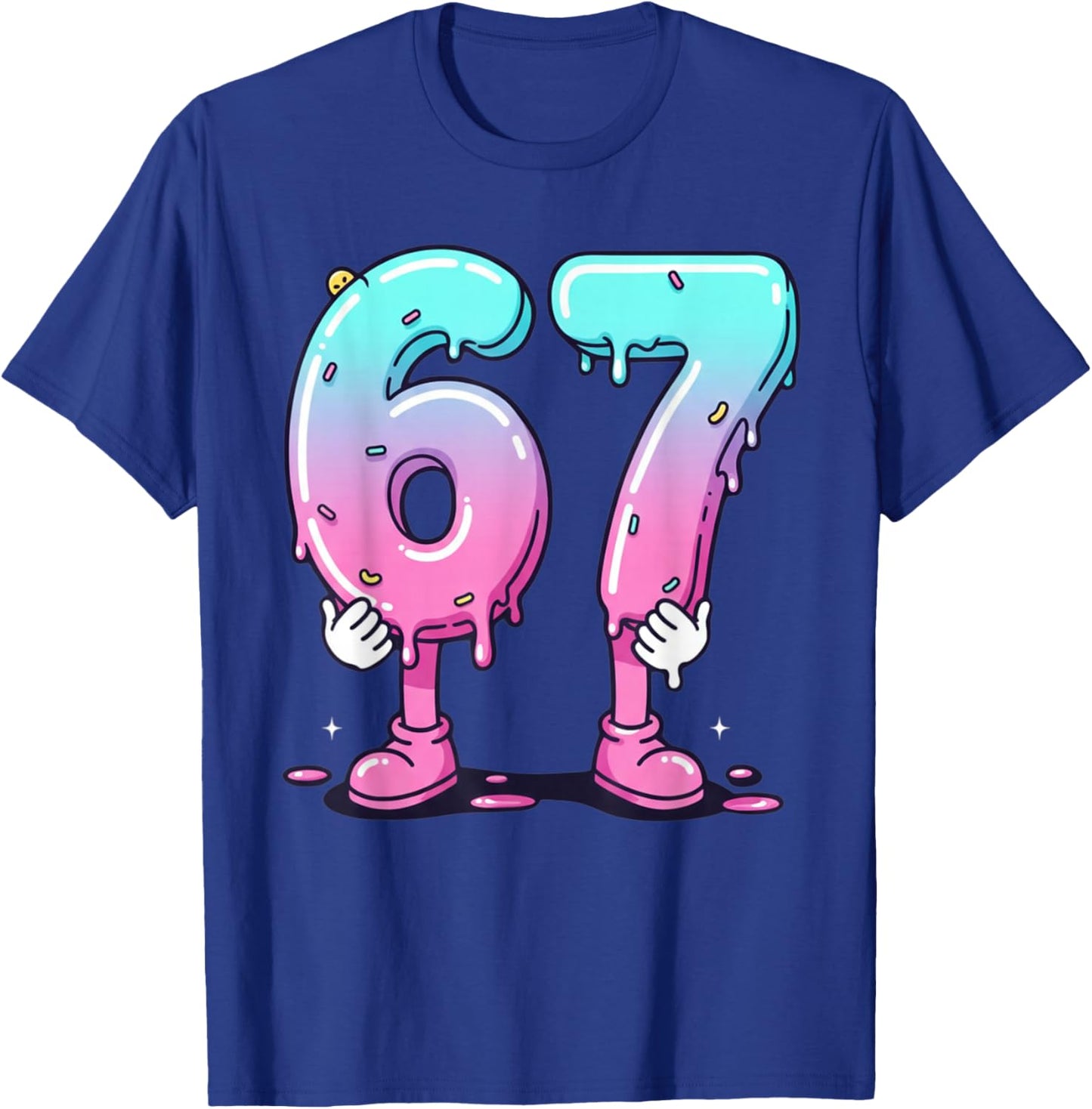 67 Ice Cream Drip (Front) Six Seven Meme for Gen Alpha Kids T-Shirt - T-Shirt | Royal