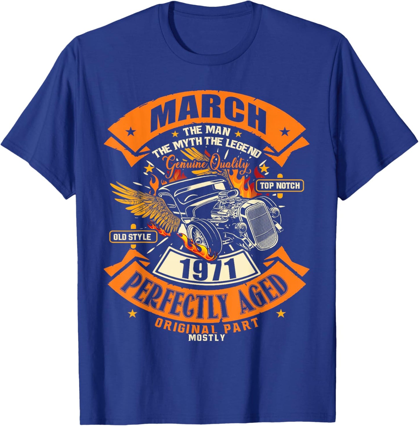 55th Birthday Gift Man Myth Legend March 1971 55 Yrs Old T-Shirt - T-Shirt | Royal