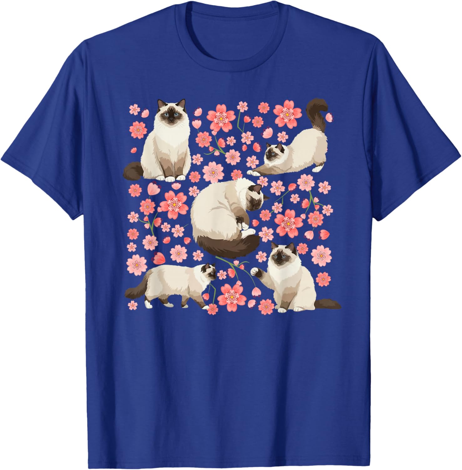 Birman Cat Owner Flowers Birman Cat Lover T-Shirt - T-Shirt | Royal