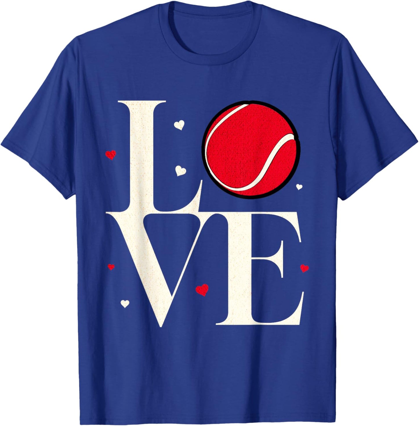Love Tennis Valentines Day Cute Red Heart T-Shirt - T-Shirt | Royal