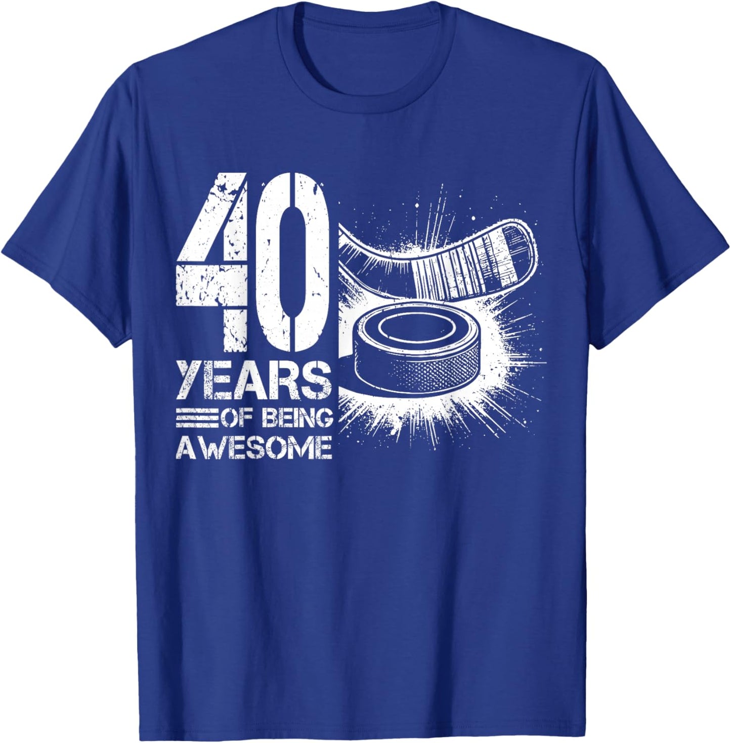 40th Birthday Men Icehockey Player Ice Hockey 40 Years Old T-Shirt - T-Shirt | Royal
