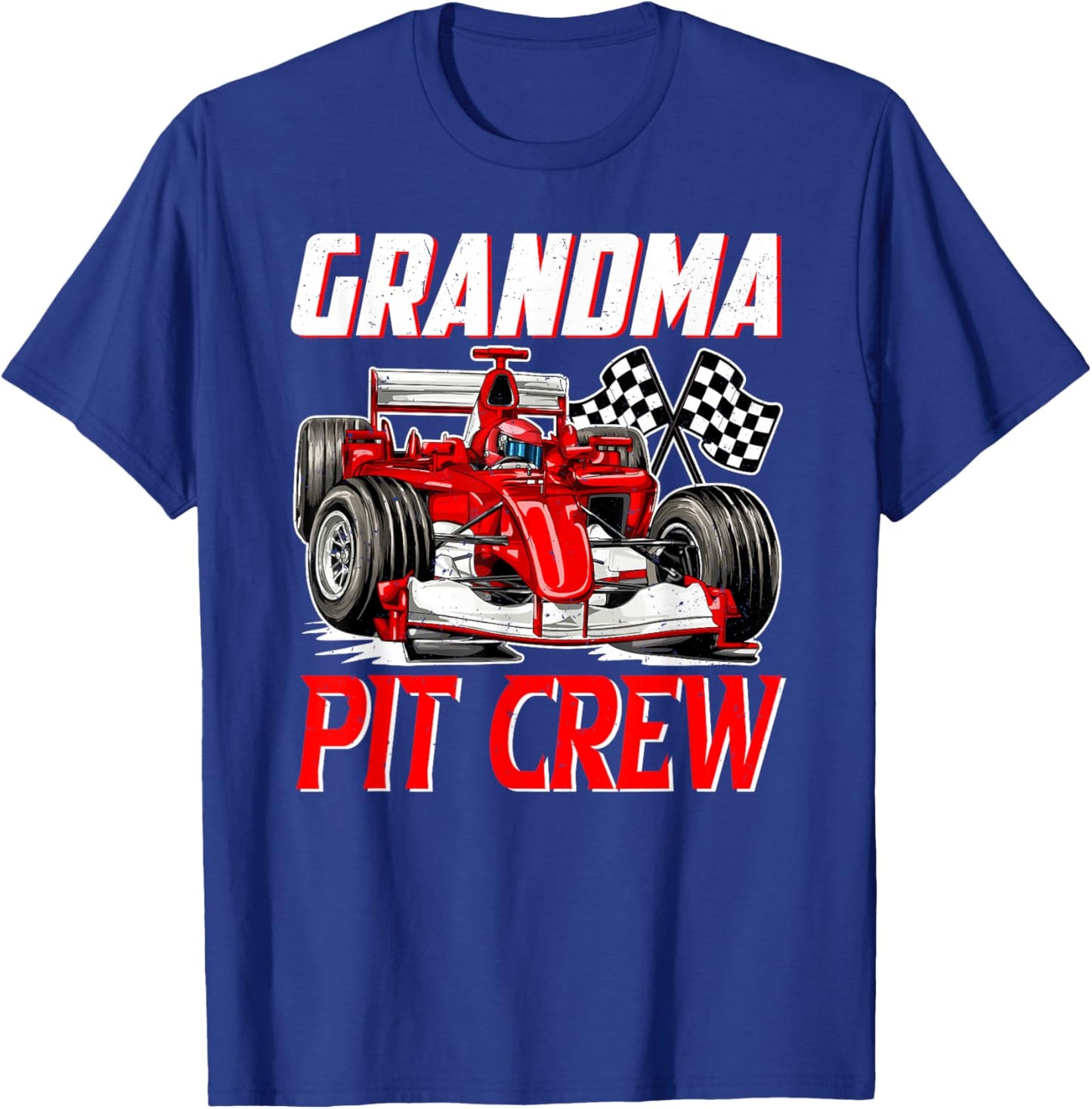 Grandma Pit Crew Racer Racing Family T-Shirt - T-Shirt | Royal