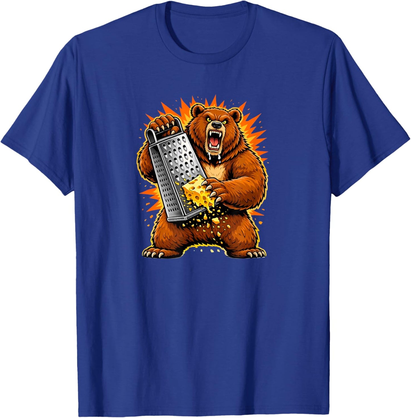 Angry Bear Grating Cheese Grater Hater T-Shirt - T-Shirt | Royal