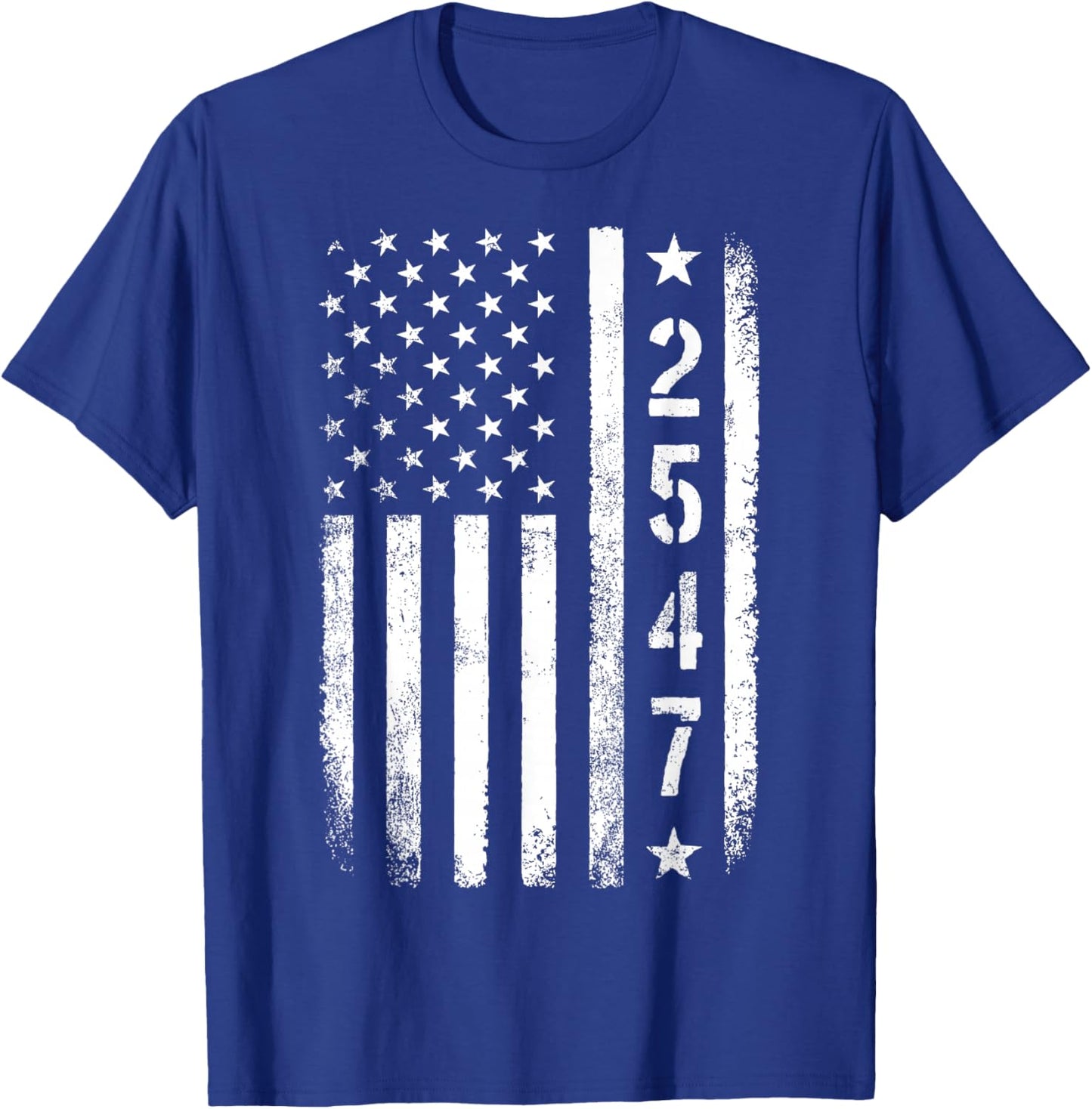 2547 Flag Patriotic T-Shirt - T-Shirt | Royal