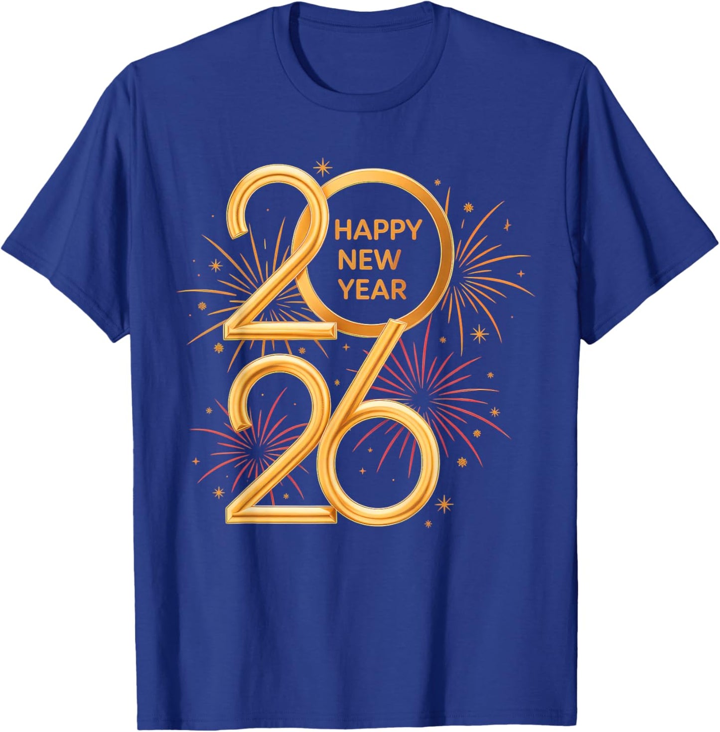 Happy New Year Party Supplies 2026 Family Matching Fireworks T-Shirt - T-Shirt | Royal