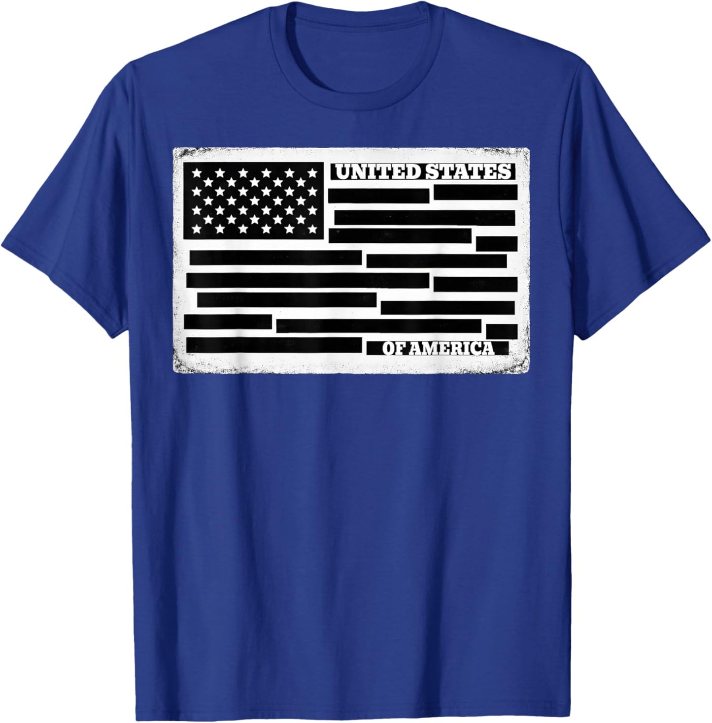 United States of America Document Censored File USA Flag T-Shirt - T-Shirt | Royal