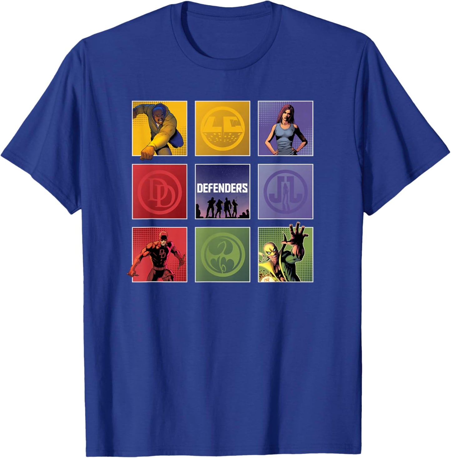 Marvel Comics The Defenders Colorful Boxed Up T-Shirt - T-Shirt | Royal