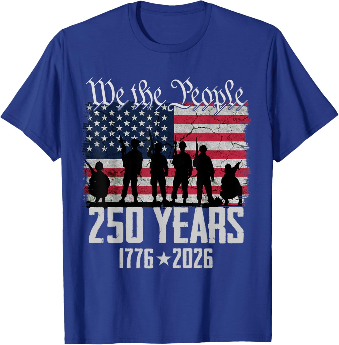 Flag Vintage 250 Years American 1776 2026 250th USA Birthday T-Shirt - T-Shirt | Royal