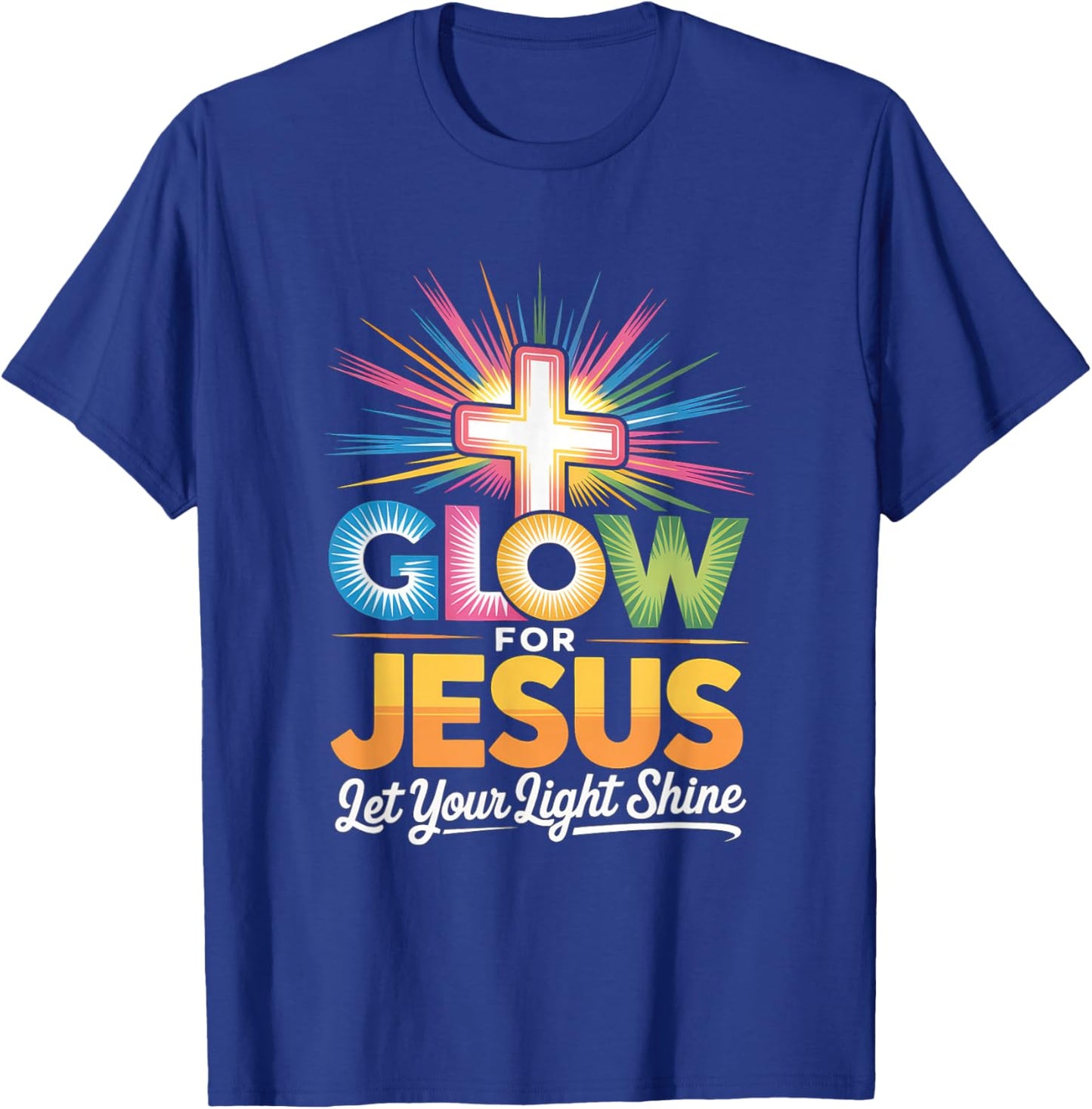 Glow for Jesus Christian Faith Lion God Christianity T-Shirt - T-Shirt | Royal