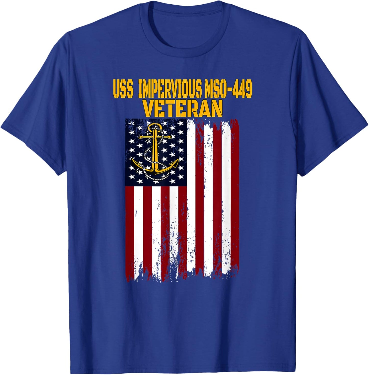 USS Impervious MSO-449 Minesweeper Warship Veterans Day T-Shirt - T-Shirt | Royal