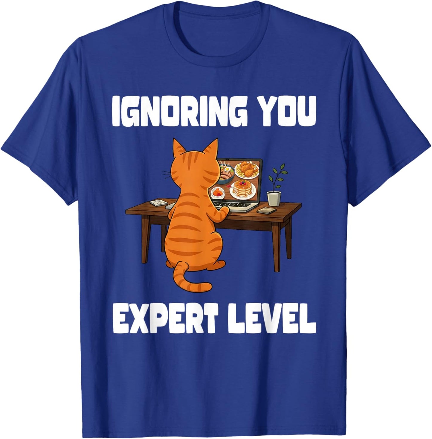 Funny Cat Ignoring You Expert Level Orange Tabby Introvert T-Shirt - T-Shirt | Royal