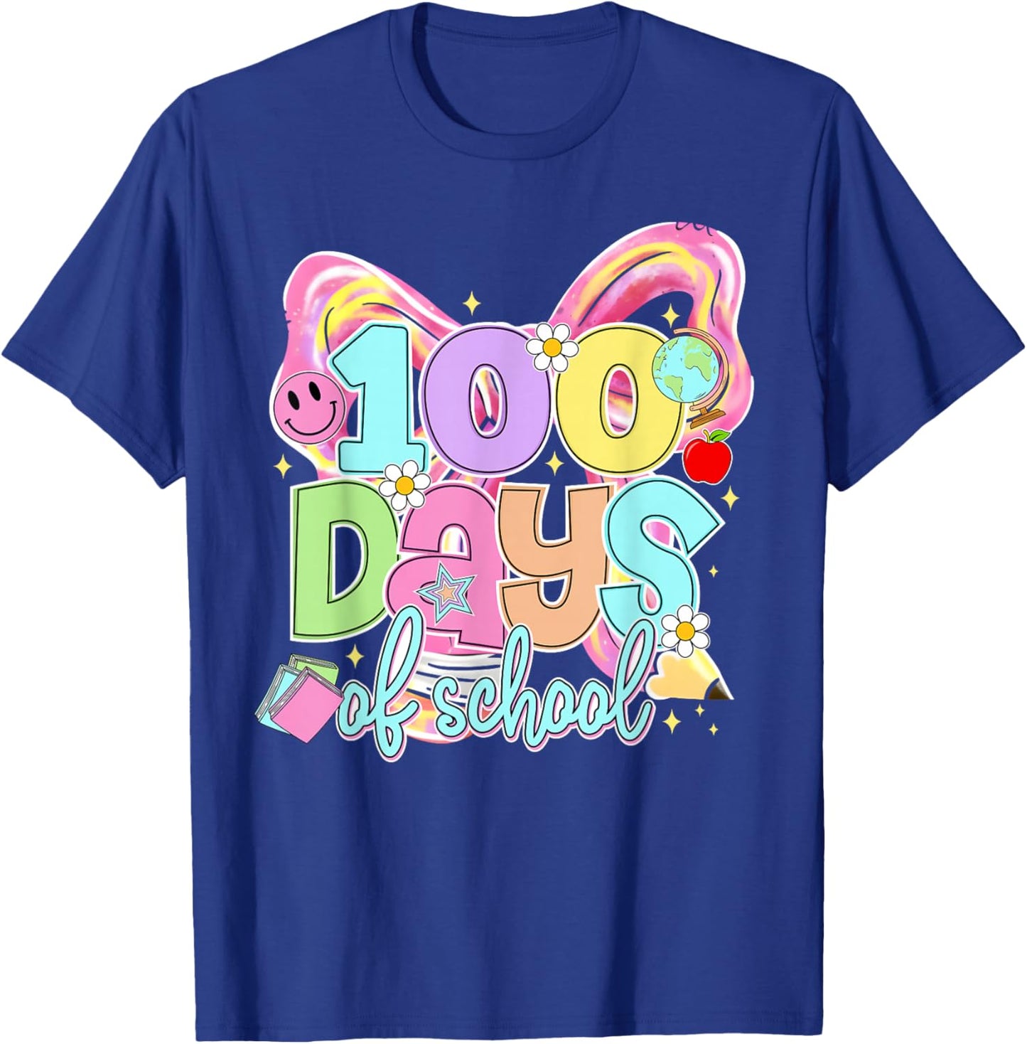 100th Day of School Coquette Bow 100 Days Teacher Girl Women T-Shirt - T-Shirt | Royal