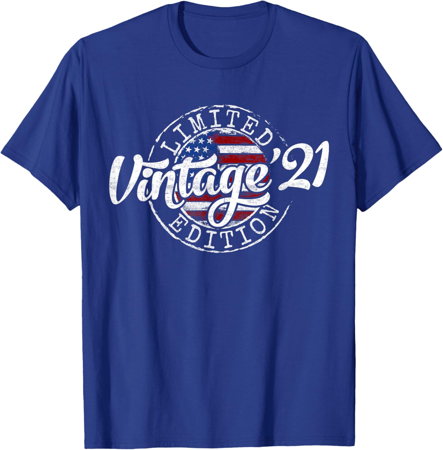 Vintage 2021 Stamp 5th Birthday Gift Boy Girl 5 Year Old T-Shirt - T-Shirt | Royal