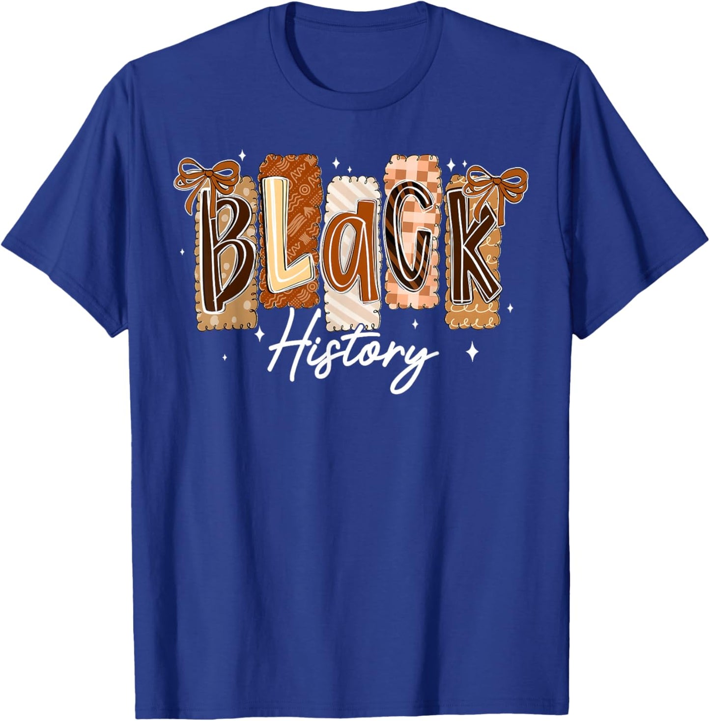 Preppy Black History Coquette Bow African Girl Women Kid T-Shirt - T-Shirt | Royal