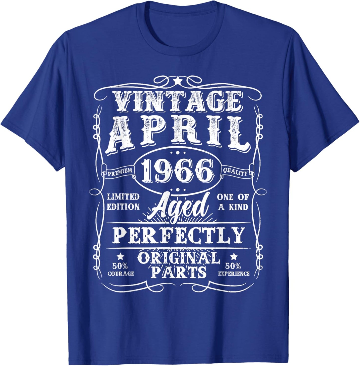 Retro 60 Year Old April 1966 Vintage 60th Birthday Men Dad T-Shirt - T-Shirt | Royal