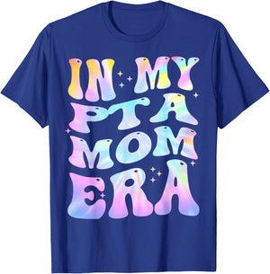 in My PTA Mom Era Parent Organization Team Teacher Retro T-Shirt - T-Shirt | Royal