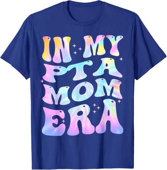 in My PTA Mom Era Parent Organization Team Teacher Retro T-Shirt - T-Shirt | Royal