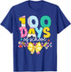 Retro Groovy Happy 100 Days of School Teacher Kid Girls Boys T-Shirt - T-Shirt | Royal