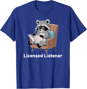 Licensed Listener, Raccoon School Graduation T-Shirt - T-Shirt | Royal