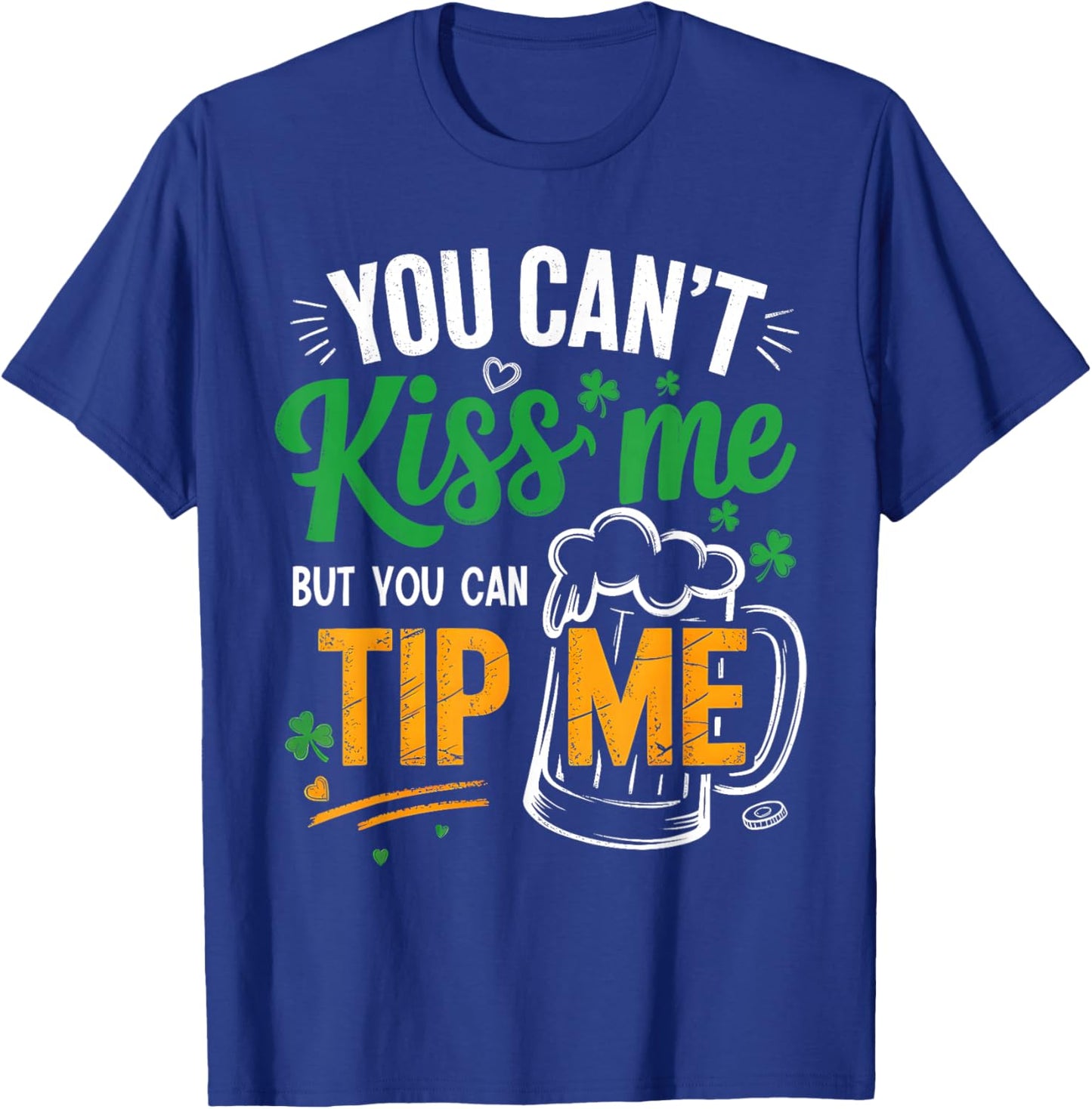 St Patrick's Day Lucky Shamrock Waitress Bartender Waiter T-Shirt - T-Shirt | Royal