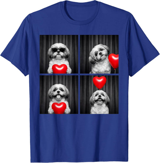 Funny Shih Tzu Photobooth Dog Lover Design Valentines T-Shirt - T-Shirt | Royal