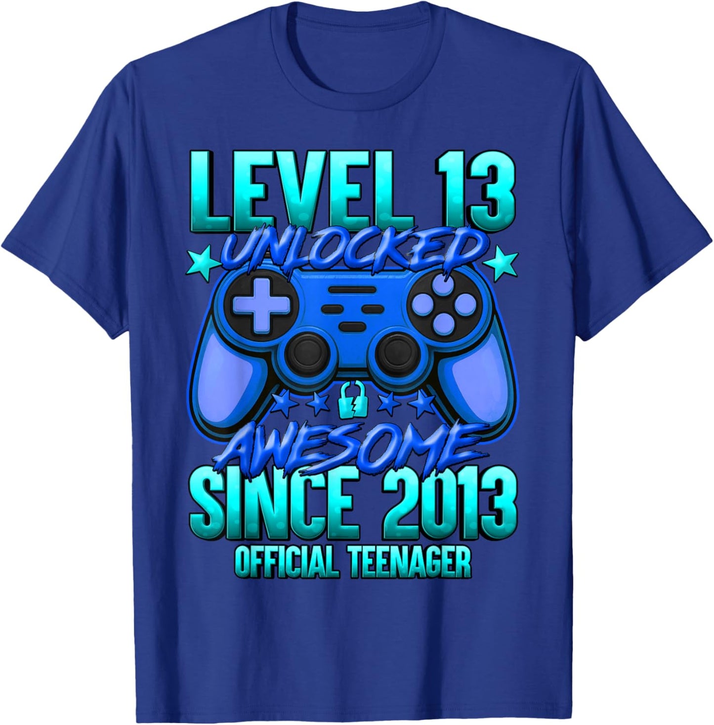Official Teenager Level 13 Unlocked Boys 13th Birthday Boy T-Shirt - T-Shirt | Royal