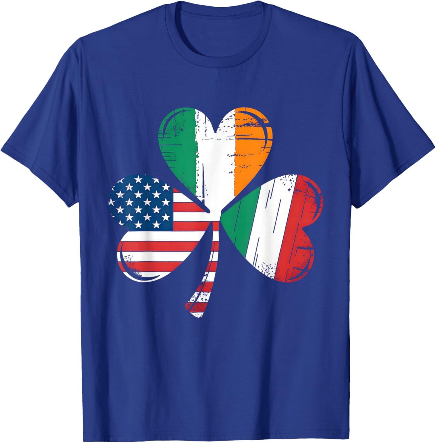 Irish Italian American Flag Ireland Italy USA Patrick's Day T-Shirt - T-Shirt | Royal