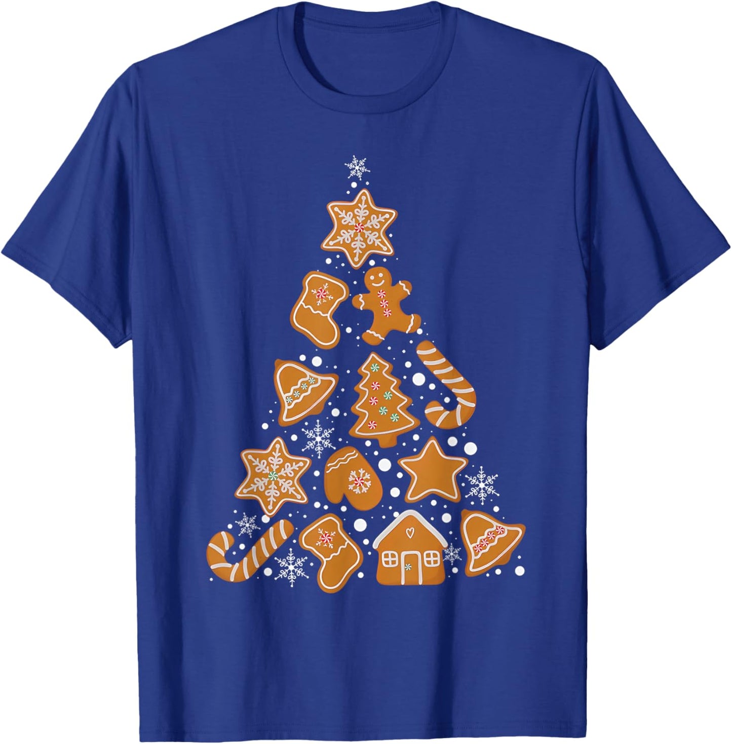 Retro Checkered Gingerbread Christmas Coquette Bow Men Women T-Shirt - T-Shirt | Royal