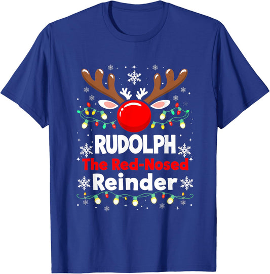 Rudolph Team Red-Nosed Reindeer Holiday Humor Group T-Shirt - T-Shirt | Royal