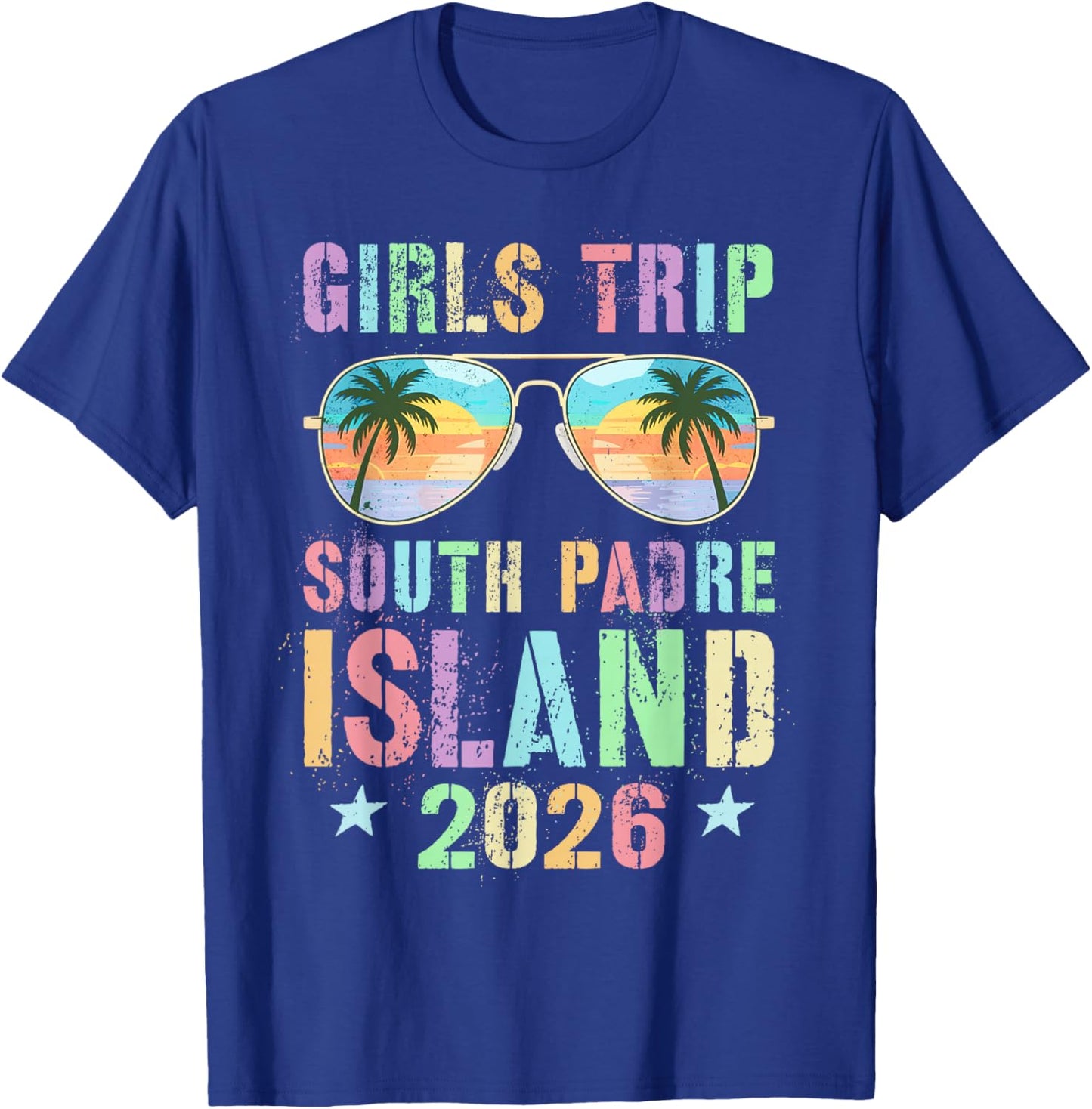 Vintage Girls Trip South Padre Island 2026 Travel Holiday T-Shirt - T-Shirt | Royal