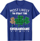St Patricks Day Most Likely to Start The Shenanigans Leopard T-Shirt - T-Shirt | Royal