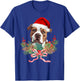 Pitbull Dog Santa Hat Wreath Merry Christmas Pajamas Kids T-Shirt - T-Shirt | Royal