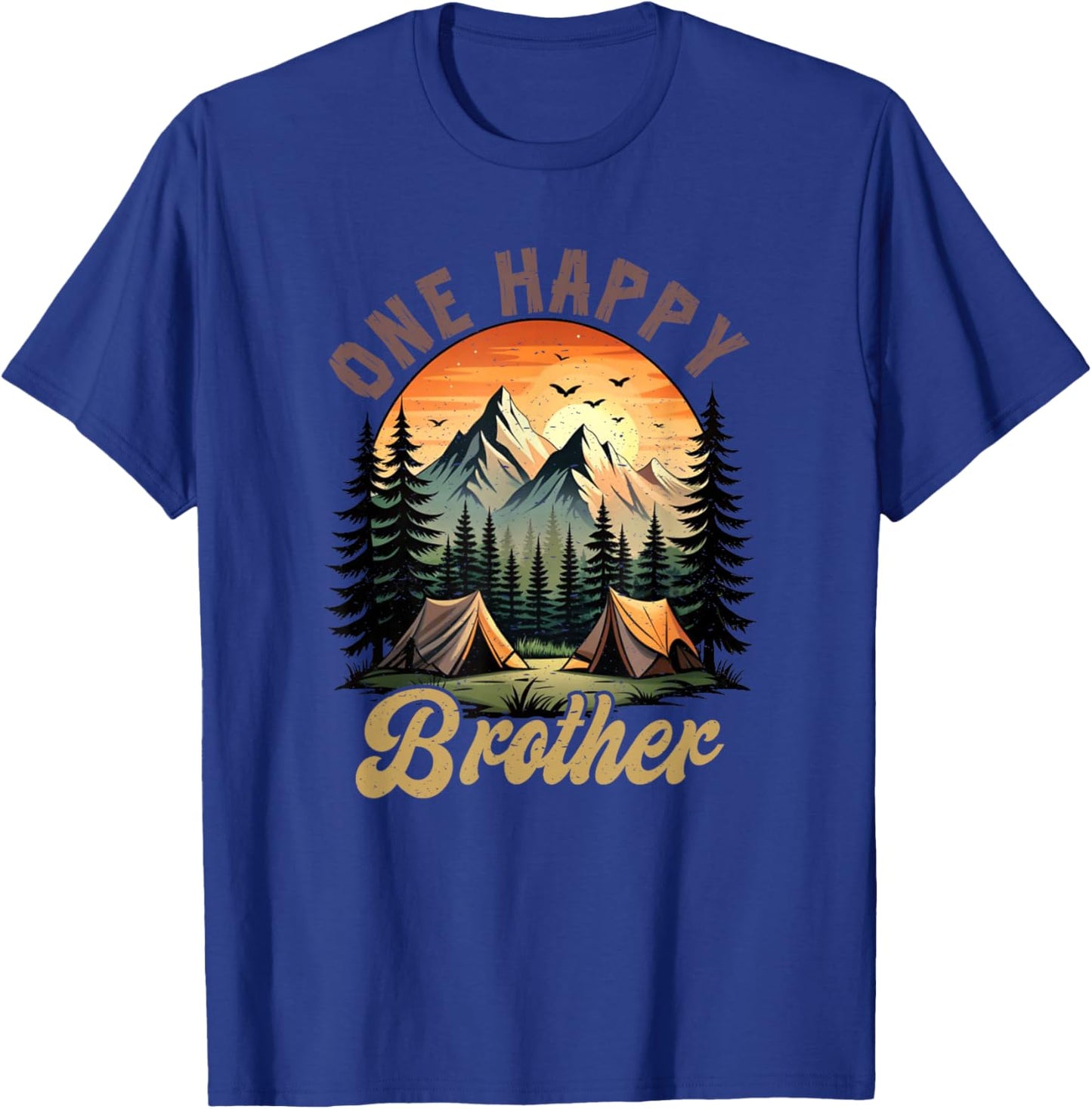 One Happy Brother Camper 1St Birthday Camping Bear T-Shirt - T-Shirt | Royal