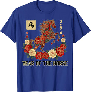 Red Chinese New Year of The Horse 2026 Chinese Zodiac Women T-Shirt - T-Shirt | Royal