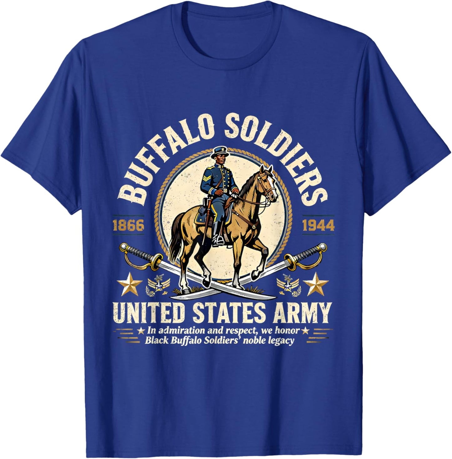Buffalo Soldiers Black History United States Army Honor T-Shirt - T-Shirt | Royal